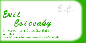emil csicsaky business card