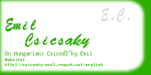 emil csicsaky business card